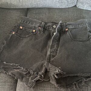 Levi black denim shorts